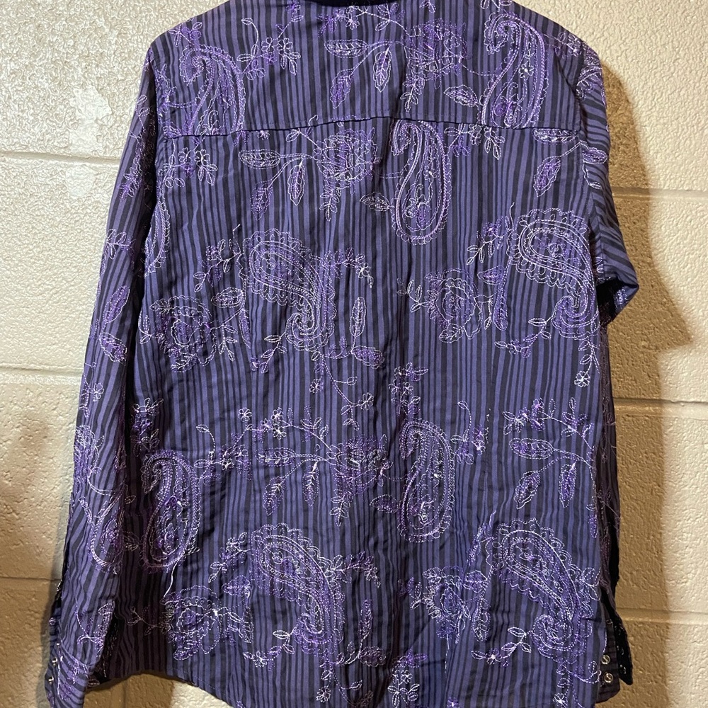 Ariat Purple Button Down Size Large - image 4